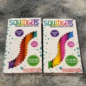 Set of 2 Squidgets Popping Connector Tubes 4-Pack x2 =8 tubes